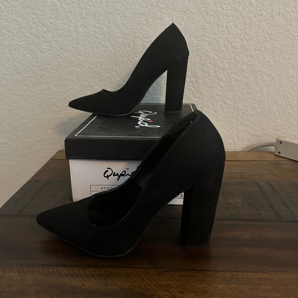 Black sued Block Heels